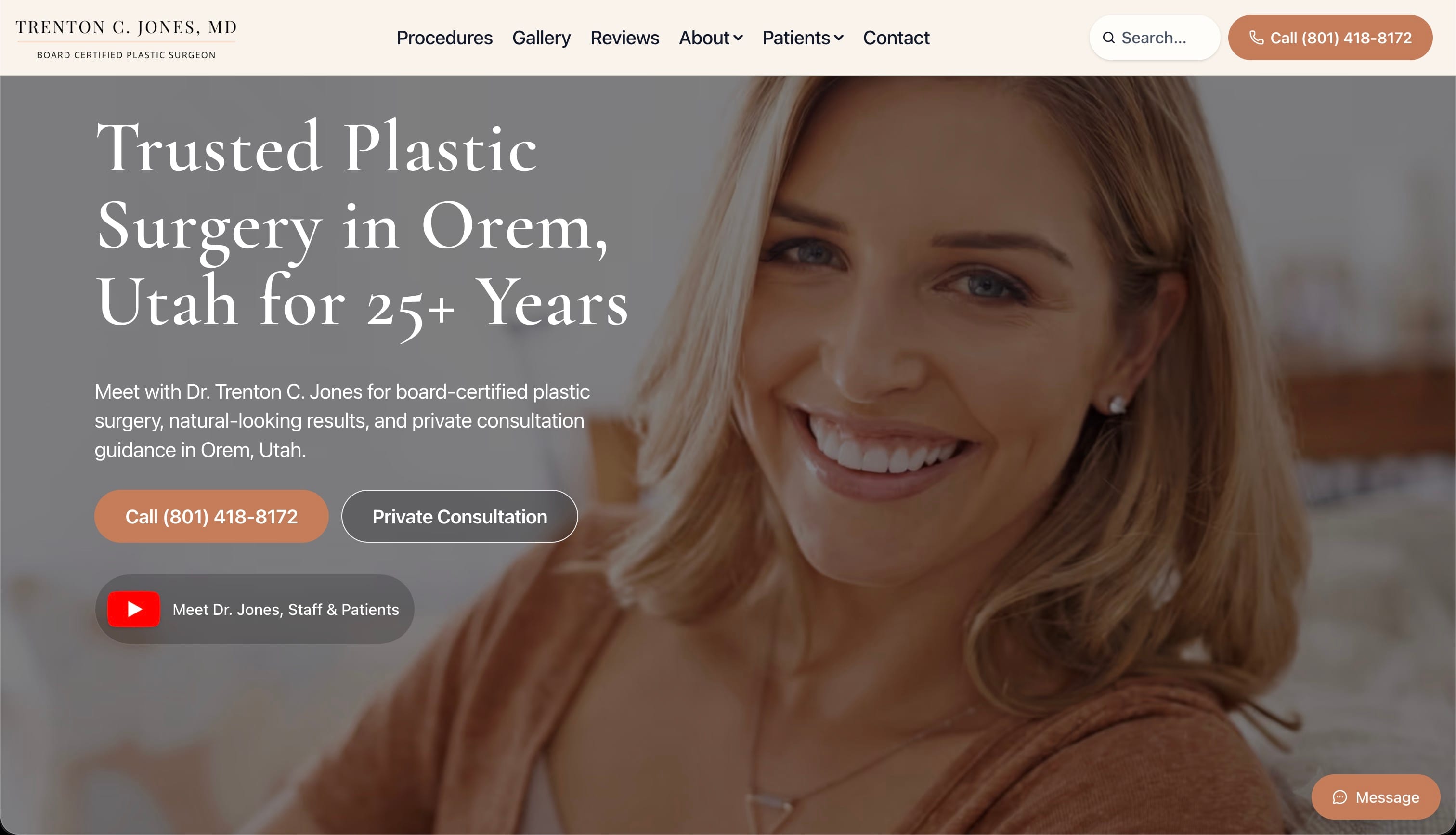 Cascade Cosmetic Surgery Center homepage screenshot