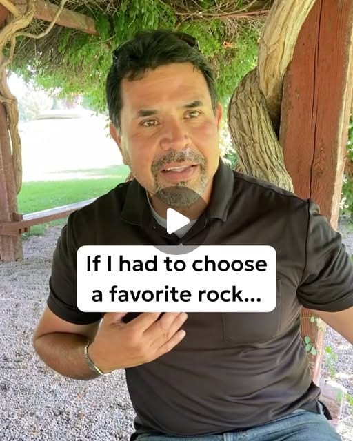 Thunder Landscape owner sharing a favorite landscaping rock in a customer interview video