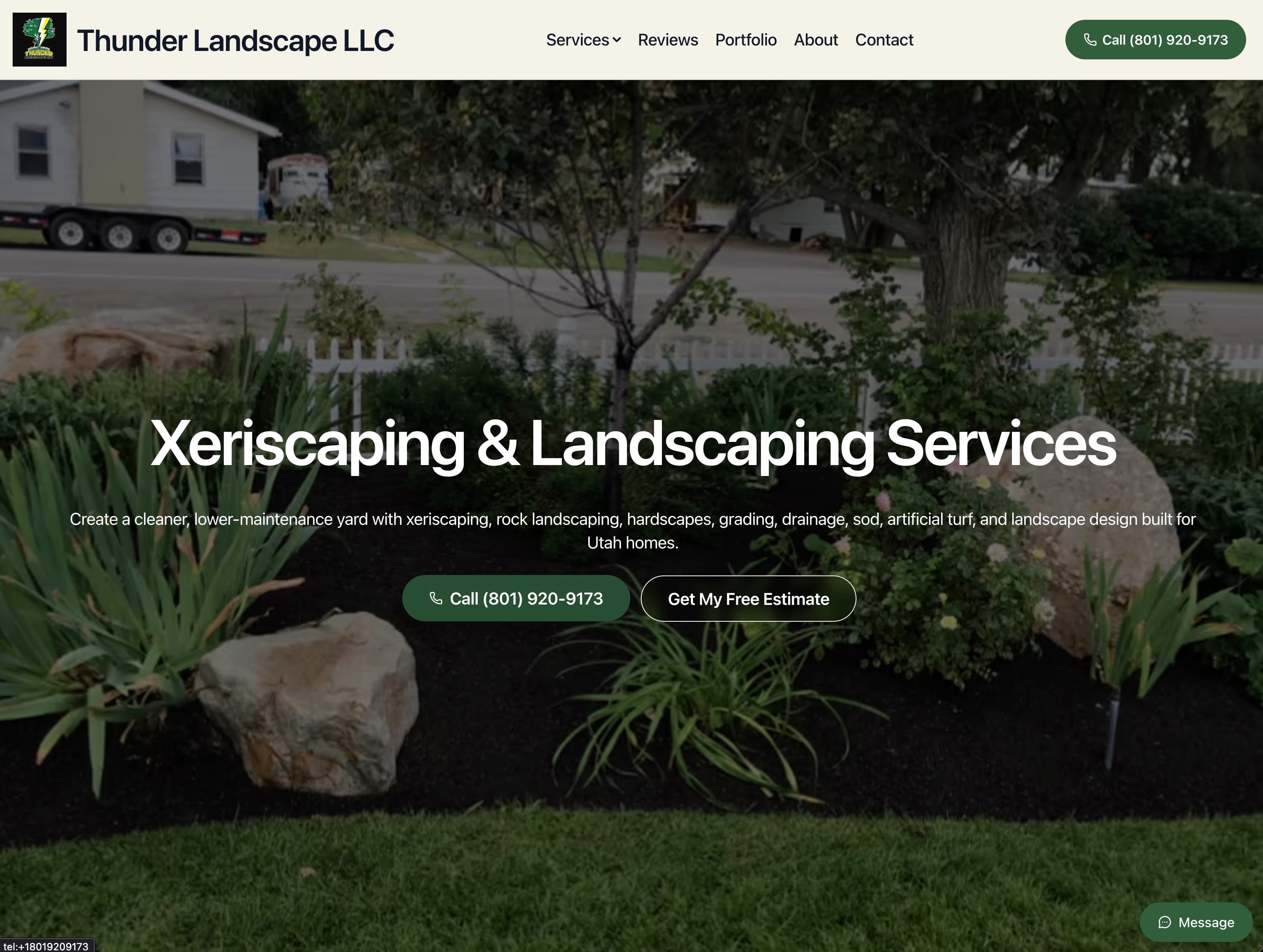 Thunder Landscape website