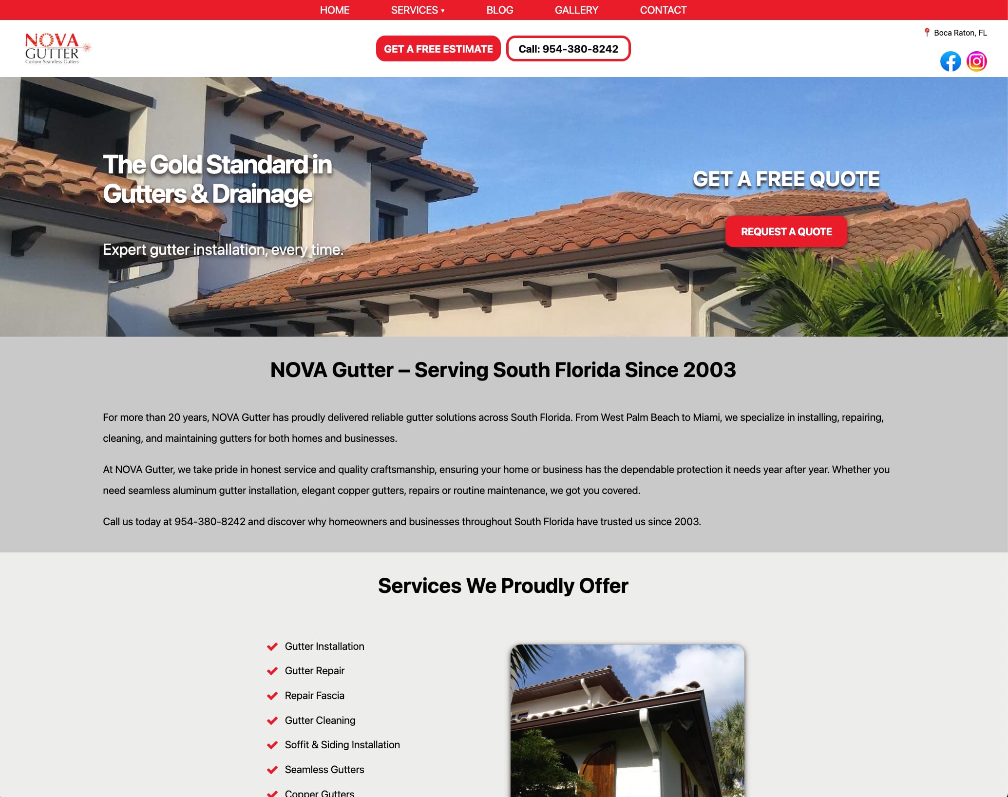 Nova Gutter website preview