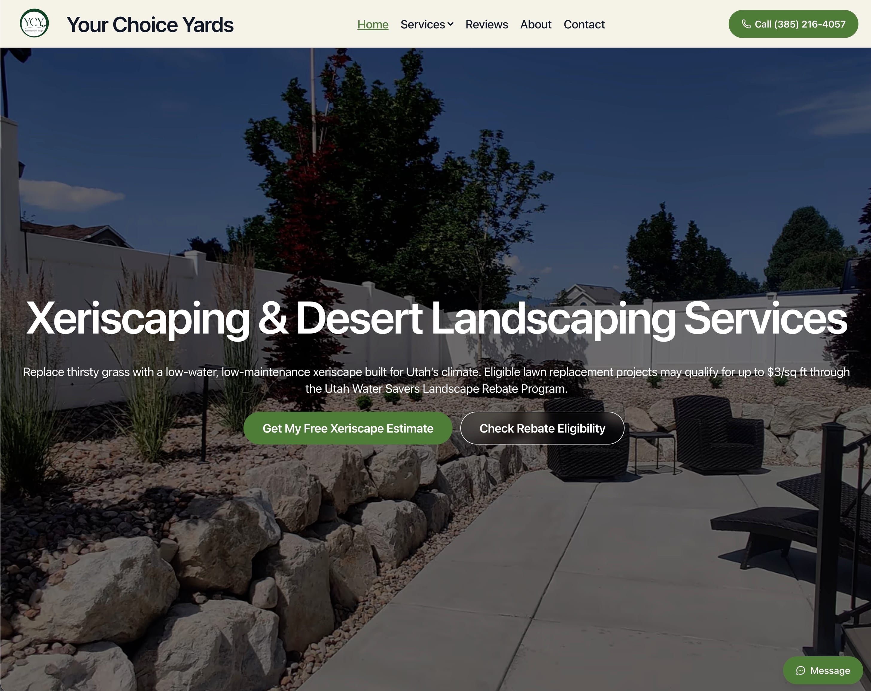 Your Choice Yards xeriscaping and desert landscaping website